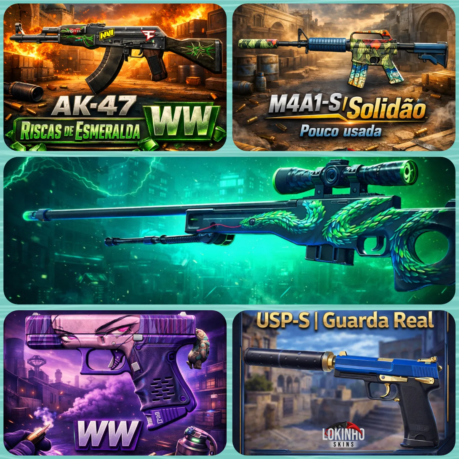 PREMIO 47 -5 SKINS E 5 GANHADORES R$ 2,02 - Imagem 1