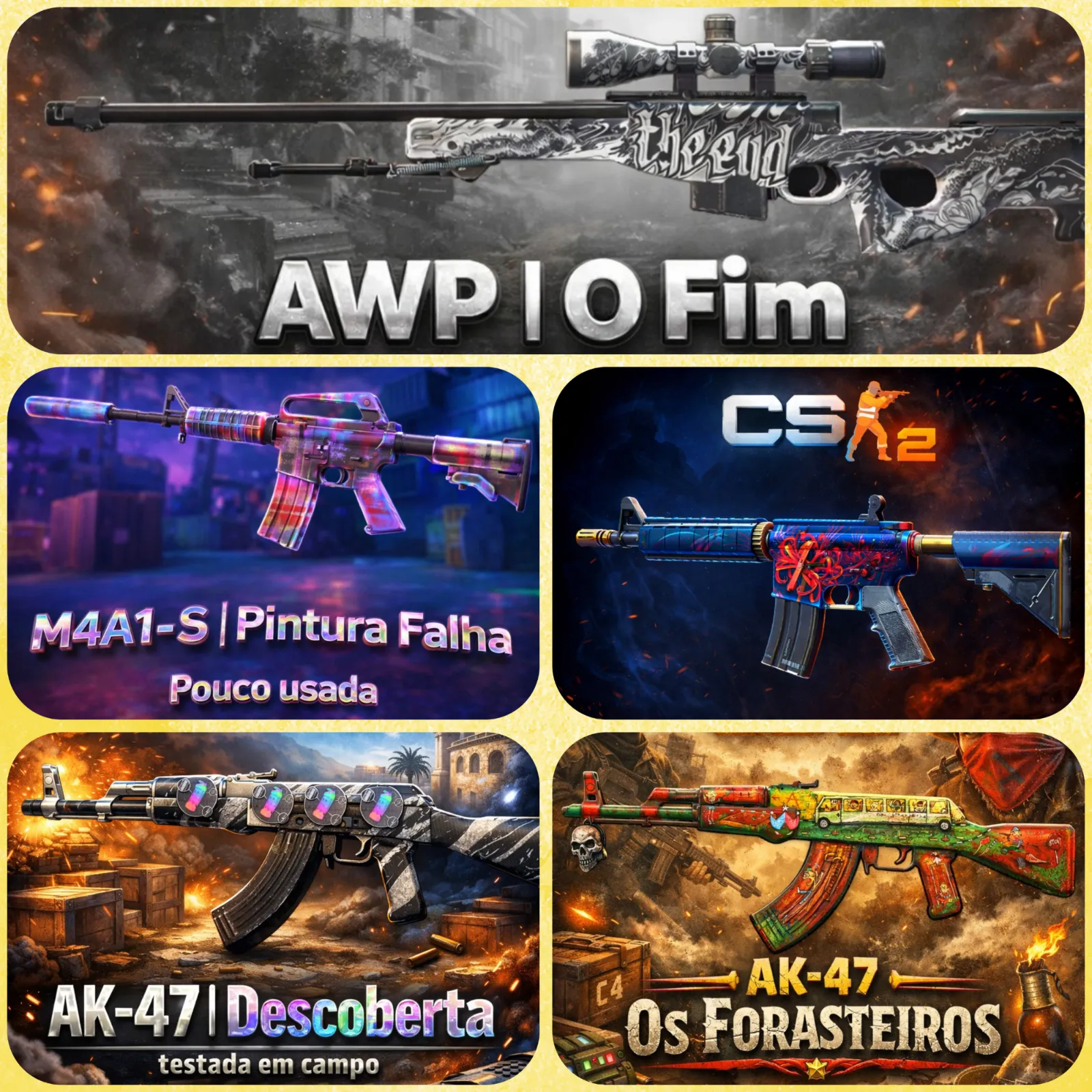 PREMIO 50 - 5 SKINS E 5 GANHADORES R$ 9,30